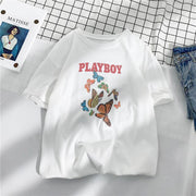 Casual retro butterfly print T-shirt