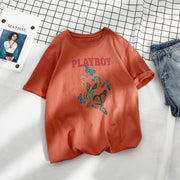 Casual retro butterfly print T-shirt