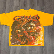 Personalized skull print short-sleeved T-shirt