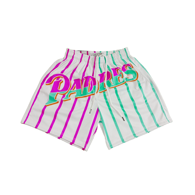 Fashion personality striped letter print shorts