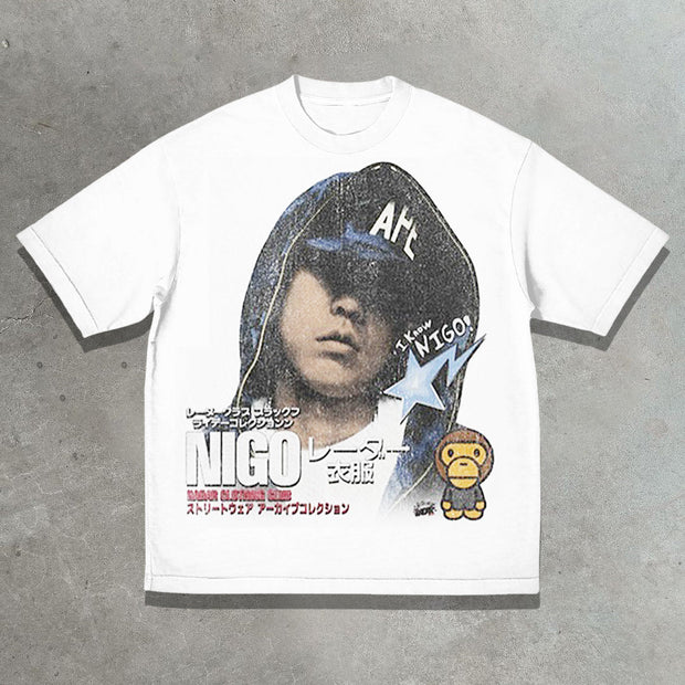 Ape Boys Casual Street Print Heavyweight T-shirt