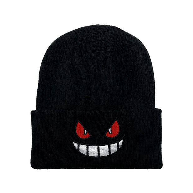 Embroidered knitted hat autumn and winter warm pullover hat woolen hat cold hat