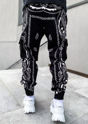 Fashion men's loose street style multi-pocket trousers