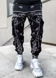 Fashion men's loose street style multi-pocket trousers