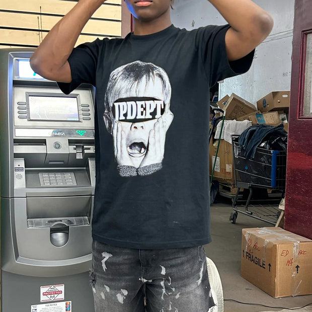 Horrified Boy Print T-Shirt