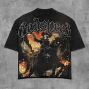 Never Out Coming Back Print Short Sleeve T-Shirt