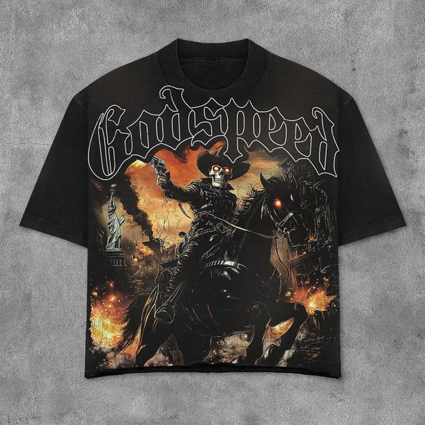 Never Out Coming Back Print Short Sleeve T-Shirt