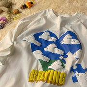 American retro love loose couple short-sleeved t-shirt