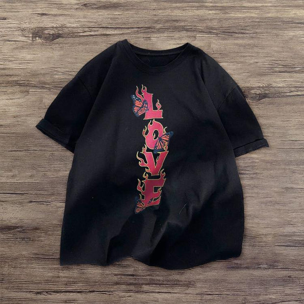 LOVE retro print short-sleeved T-shirt