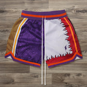 Contrasting Trendy Mesh Zipper Pocket Shorts