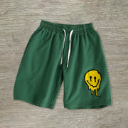 Personalized casual smiley print shorts