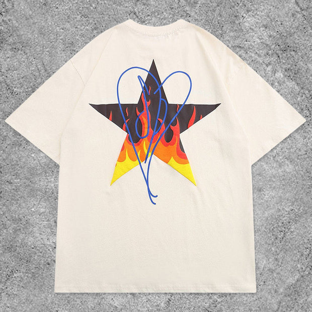 Flame Pentagram Graphic Tee