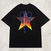 Flame Pentagram Graphic Tee