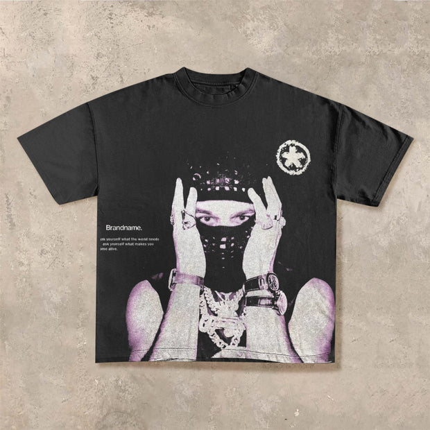 Fashionable personalized printed round neck T-shirt