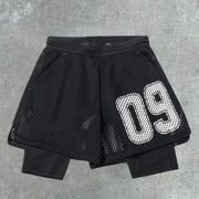 Double-layer fake two-piece sports yoga fitness quick-drying shorts