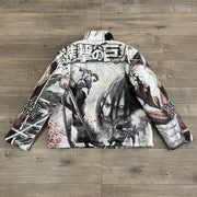 Street Style Anime Print Long Sleeve Zipped Jacket
