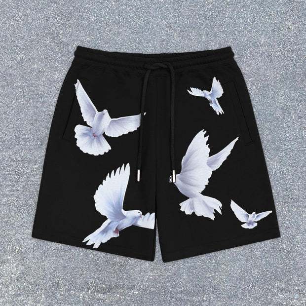 Artistic print track shorts
