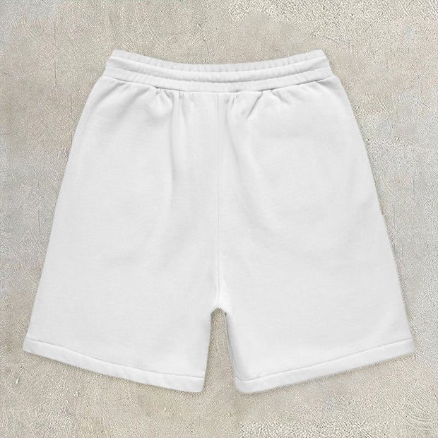 Angel Vintage Print Casual Street Shorts