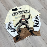 godspeed fake two piece skull sweatshirt