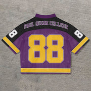Leopard casual street retro mesh jersey