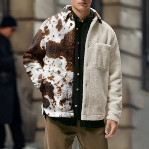 Tie-dye stitching printing pressure, such as casual loose plush jackets