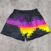 Cactus Cross Pattern Street Mesh Shorts