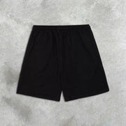 graphic print elastic shorts