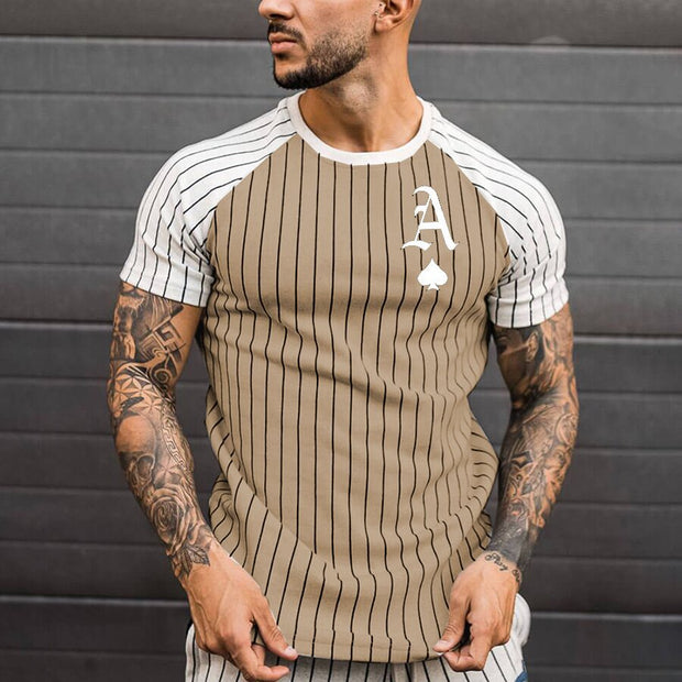 Casual round neck short sleeve printed pullover men's T-shirt