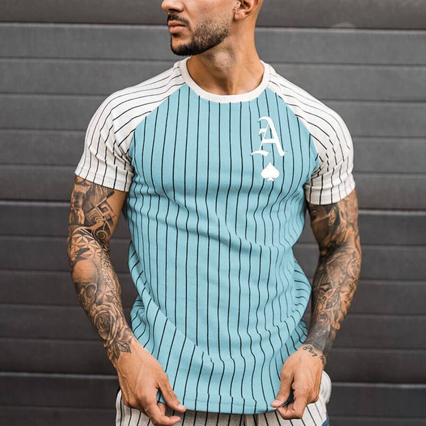 Casual round neck short sleeve printed pullover men's T-shirt