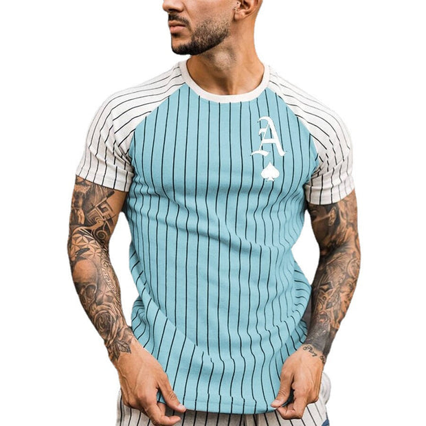 Casual round neck short sleeve printed pullover men's T-shirt