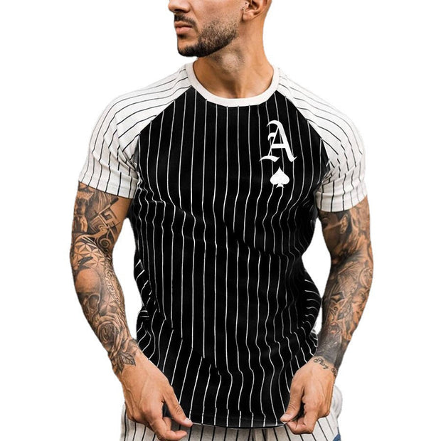 Casual round neck short sleeve printed pullover men's T-shirt