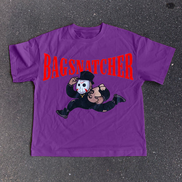 Thief Print Fashion Casual Short Sleeve T-Shirt