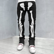 Vintage Skull Print Trendy Denim Jeans