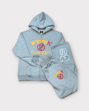 Casual Print Sweatshirt Hoodie Two-Piece Set