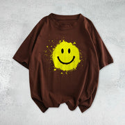 Smile print fashion trend short-sleeved T-shirt