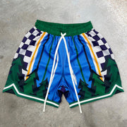 Tide brand retro mesh zipper shorts