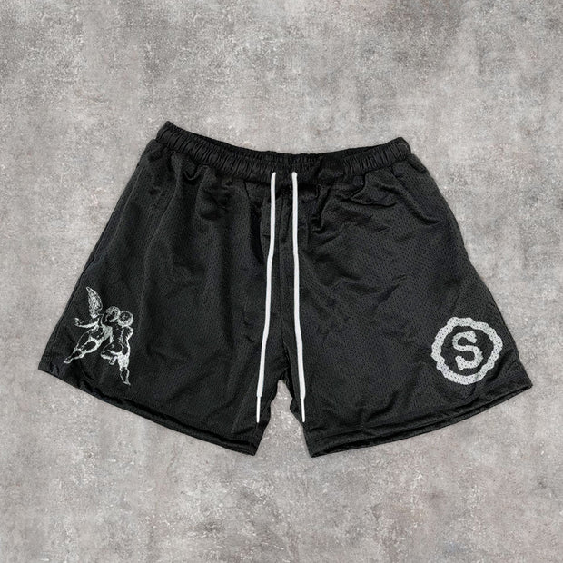 Fashion Personality Casual Angel Print Shorts