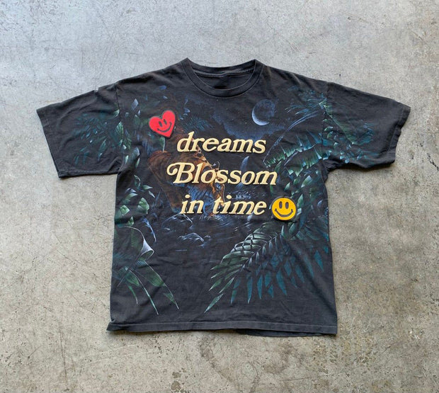 ins trend graffiti print round neck short sleeve T-shirt