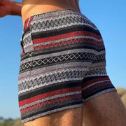 Vintage diamond colorblock resort shorts