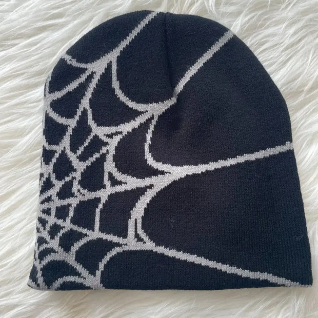Spider web Y2K jacquard hat for men and women