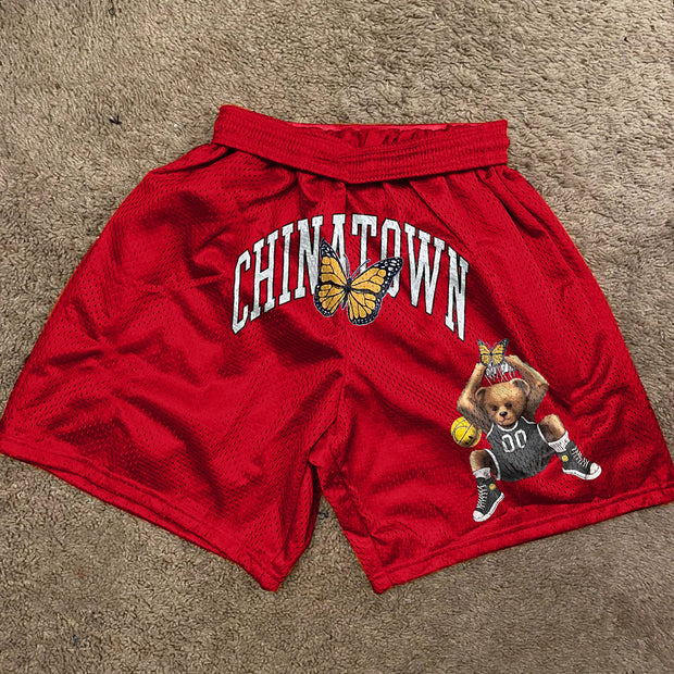 Retro fashion street mesh shorts