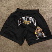 Retro fashion street mesh shorts