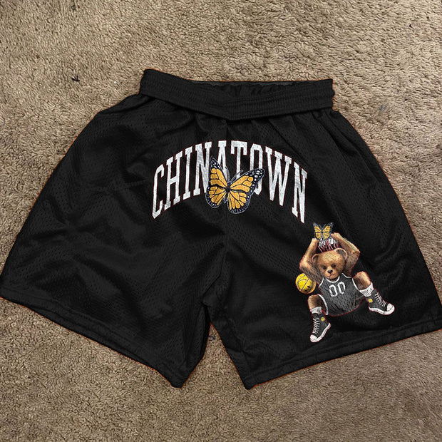 Retro fashion street mesh shorts