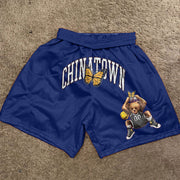 Retro fashion street mesh shorts