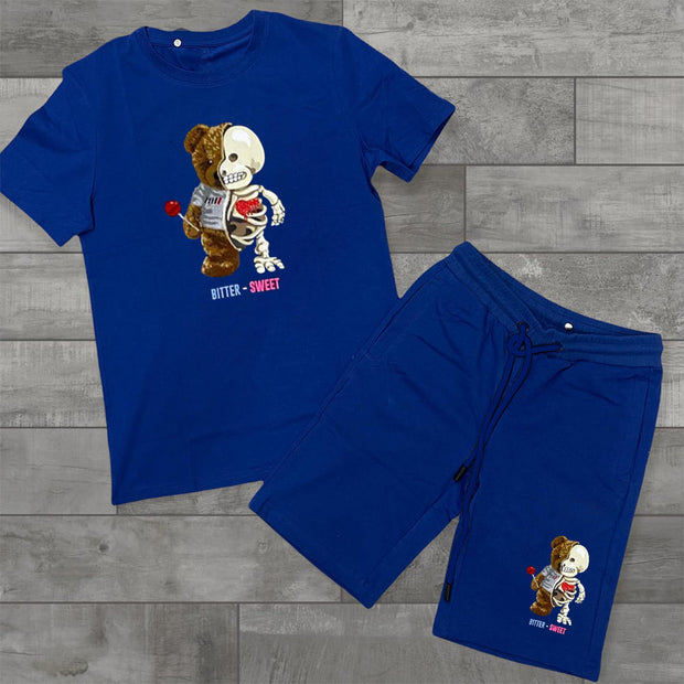 Street Bear Print Short Sleeve Suit
