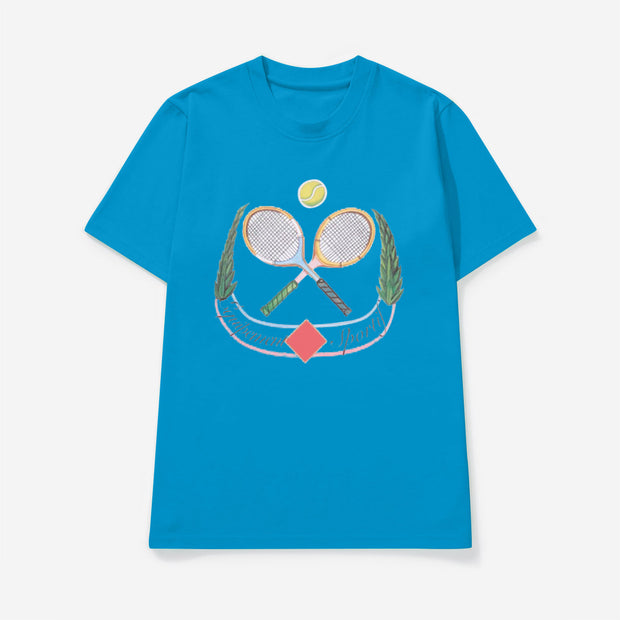 Badminton Print Cotton Short Sleeve T-Shirt