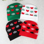Jacquard Snowflake Heart Christmas Warm Beanie