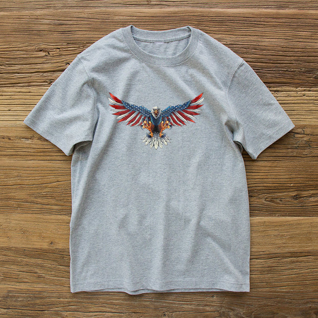 Fashion flying carving print short-sleeved T-shirt