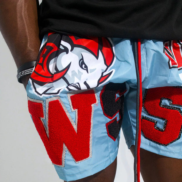 Goat Print Casual Street Mesh Patch Shorts