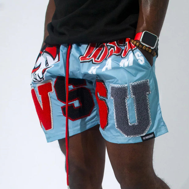 Goat Print Casual Street Mesh Patch Shorts